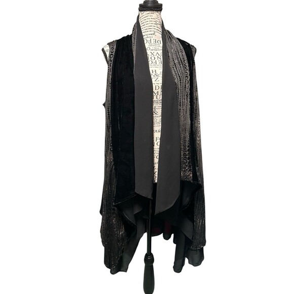 ANEC A DRAPED ARTSY WRAP SHAWL ASYMMETRICAL OPEN FRONT WOMEN Whimsygoth Witchy - Picture 1 of 9